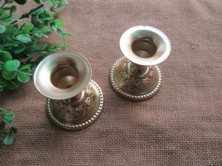 1Pc Ins Minimalist Candlestick Gold Pillar Rose Pattern