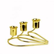 1Pc Golden Ins Minimalist Candlestick 3-Head Dinner Restaurant