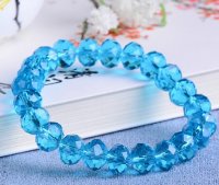 20 Blue Fashion Plastic Beaded Bracelets 6cm Dia.