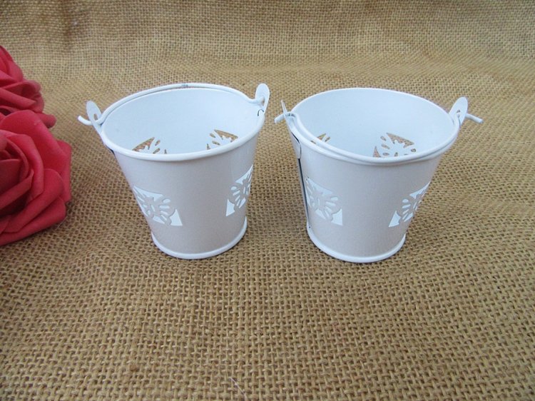 12Pcs White Butterfly Mini Bucket Wedding Bomboniere Favor - Click Image to Close