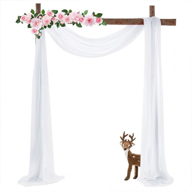 1Pc White Wedding Arch Chiffon Backdrop Curtain Drapes - Click Image to Close