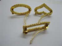 60 New Golden Metal Hair Clips w/ Rhinestone