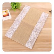 30x275cm Burlap Hemp Lace Edged Table Runner Cloth Wedding Party