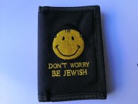 12X Black Nylon Wallets - Dont Worry Be Jewish Design