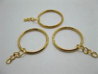 80 Golden Metal Key Rings with Chain Finding kr-a31