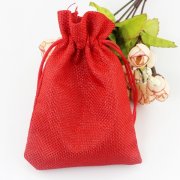 50 Plain Red Hemp Drawstring Jewelry Gift Pouches 9x7cm