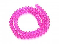 10Strand x 65Pcs Fuschia Faceted Crystal Beads 8mm