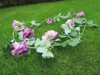 4Pcs Purple 7 Flower Head Artificial Peony Leaf Garland Vine Str