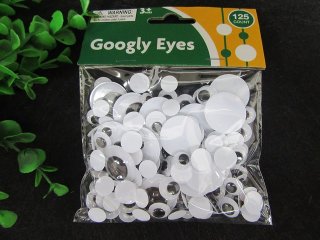 6Pkts x 125Pcs Black Joggle Eyes/Movable Eyes for Crafts