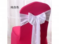 10Pcs White Satin Sashes Chair Wider Bow Wedding Venue Banquet