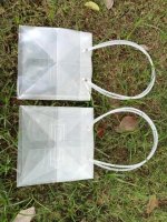 10Pcs Clear Retail Square Gift Bag Shopping Bag 17x17x17cm