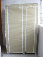 1X New 5-Shelves Storage Wardrobe w/Curtain Cover Beige