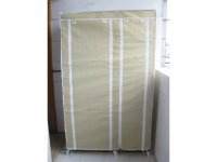 1X New 5-Shelves Storage Wardrobe w/Curtain Cover Beige