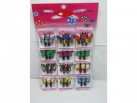 12Pairs Butterfly Hair Clips Bulk Mixed Color