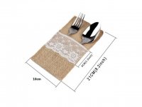 10Pcs Jute Lace Cutlery Holder Burlap Lace Spoon Fork Knife Hold