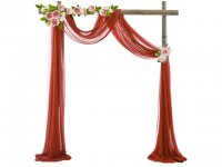 1Pc Red Wine Wedding Arch Chiffon Backdrop Curtain Drapes