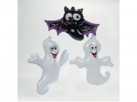 12Pcs Inflatable Ghost and Bat Halloween Party Favor