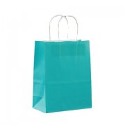 48 Kraft Paper Gift Carry Shopping Bag 33x26x12cm Teal Blue