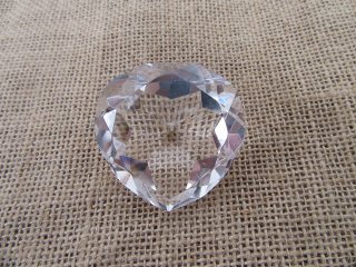 4X Clear Heart Crystal Taper Ball 49x49x26mm