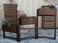 1X Foldable Wooden Garden Home Planter Stand Storage 100x40x64cm