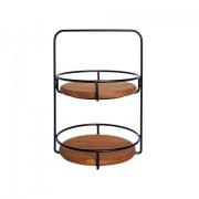 1Set Wooden HQ 2Tiers Decorative Cake Stands Holder Wedding Part