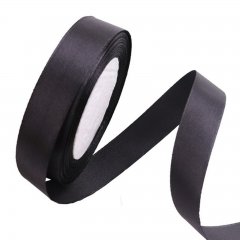 10Rolls X 25Yards Black Satin Ribbon 9mm