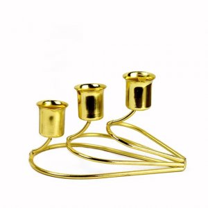 1Pc Golden Ins Minimalist Candlestick 3-Head Dinner Restaurant