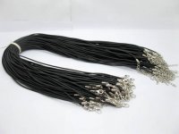 100 Black Rubber Strings With Connector For Necklace 2MM Thick