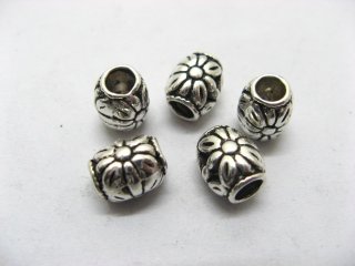 200 Charms Metal Barrel European Beads ac-sp519