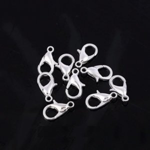 500 12mm Silver Plated Lobster Claw Clasp Jewelry Finding