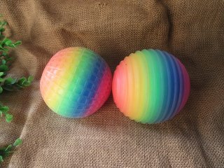 3Pcs Jumbo Stretchy Squishy Rainbow Ball Fidget Toy Stress Relie