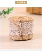 2Rolls X 5M Decorative Burlap Rope Ribbon Hemp Cord w/Lace 40mm