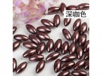 250g (1180Pcs) Brown Faux Rice Simulate Pearl Beads Loose Beads