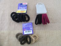 6Sheets X 6Pcs Coil Spring Hair Tie Hair Elastic Mixed Color