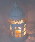 1X White Hanging Candle Lantern Wedding Decoration 27cm