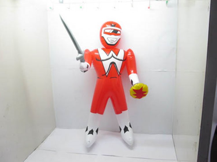 12 Red Inflatable Power Rangers w/ Sword Blow-up Toy - Click Image to Close