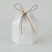 50X Kraft White Hexagonal Wedding Favour/Bomboniere Boxes