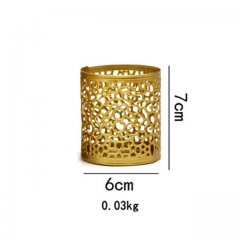 1Pc Fragrance Candle Cup Gold Candle Holder Geometric Hollowed