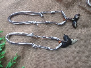 6Pcs Handmade Rope Necklaces with Tribal Pendants