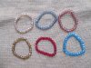 6Pcs Elastic 10mm Crystal?Glass Beaded Bracelet Mixed Color