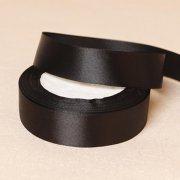 5Rolls X 25Yards Black Satin Ribbon 25mm