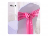 10Pcs PINK Satin Sashes Chair Wider Bow Wedding Venue Banquet