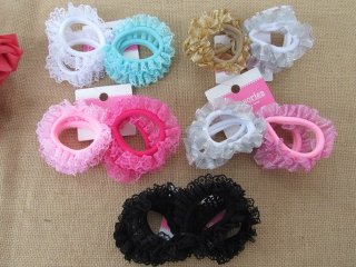 6Sheet X 4Pcs Hairelastics Lace Hair Elastic Hair Band Scrunchie