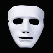 10Pcs White Dress-up Male Face Masks Pretend Play Costume Party