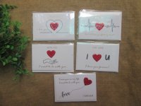 10 Romantic Red Heart Greeting Card for Him/Her with Envelope