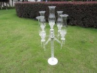 1X 5-Heads Tall Crystal Candle Holder Candelabra Ball Rod 80cm