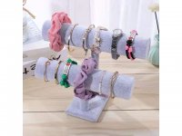 1Pc New Grey Velvet 2-Layer Bracelet Display Racks