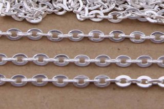 100Meter Silver Color Flat Cable Link Chain Jewellery Finding