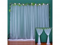 1X White Gauze Wedding Party Backdrop Curtain Drapes Background