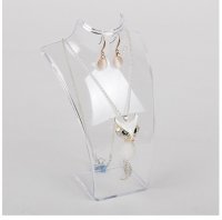 5Pcs Clear Acrylic Necklace Display Bust Stand 21cm High